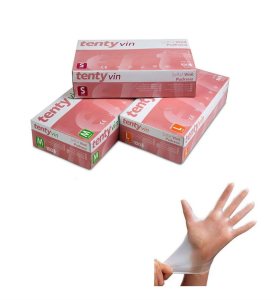 tenty Şeffaf Pudrasız Vinil Muayene Eldiveni (Large) 100'lü x 20 Paket / Koli