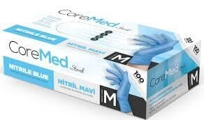 Bimel CoreMed Mavi Pudrasız Nitril Eldiven (Medium) 100'lü Paket