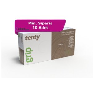 tenty grip Lateks Pudralı Muayene Eldiveni (Large) 100'lü Pk