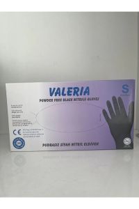VALERIA Siyah Pudrasız Nitril Eldiven (Medium) 100'lü x 20 Pk - Koli
