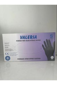 VALERIA Siyah Pudrasız Nitril Eldiven (Small) 100'lü x 20 Pk - Koli