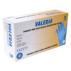 VALERIA Mavi Pudrasız Nitril Muayene Eldiveni (Small) 20 Paket / Koli
