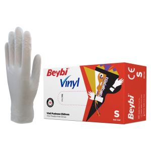 Beybi Pudrasız Vinil (Vinyl) Muayene Eldiveni (Small) - 20 Pk - 1 Koli