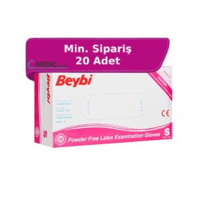 Beybi Pudrasız Lateks Muayene Eldiveni -100'lü Pk (Small)