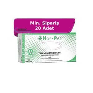 Has-Pet Pudrasız Vinil Muayene Eldiveni (Medium) 100'lü Paket