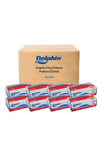 Dolphin Şeffaf Pudrasız Vinil Muayene Eldiveni (Large) 100'lü x 20 Paket-1 Koli