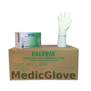 VALERIA Pudrasız Lateks Muayene Eldiveni - 20 Paket - 1 Koli (Medium)