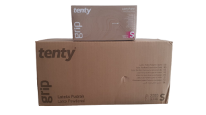 tenty grip Lateks Pudralı Muayene Eldiveni (Small) 100'lü x 20 Paket - Koli