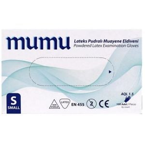 mumu Lateks Pudralı Muayene Eldiveni 100'lü x 20 Paket - 1 Koli (Small)