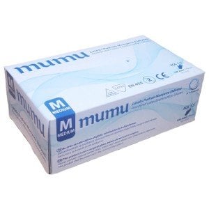 mumu Lateks Pudralı Muayene Eldiveni 100'lü x 20 Paket - 1 Koli (Medium)