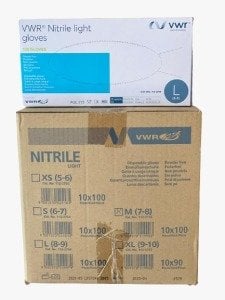 VWR Mavi Pudrasız Nitril Muayene Eldiveni (Large) 10 x 100'lü Pk