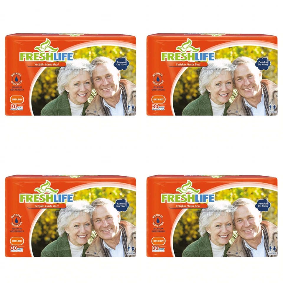 FRESHLIFE Yetişkin Hasta Bezi (Medium) 4 x 30'lu Pk / Koli