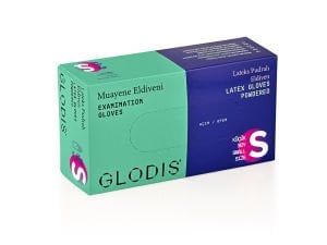 GLODIS Lateks Pudralı Muayene Eldiveni (Small) 100'lü x 20 Paket / Koli