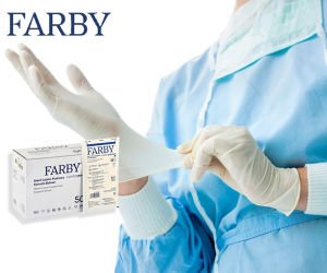FARBY Steril Cerrahi Eldiven (No:7,5) Pudrasız Lateks 50'li x 8 Paket / Koli