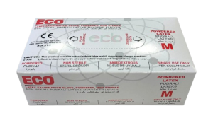 ECO Pudralı Lateks Muayene Eldiveni (Medium) 100'lü Paket