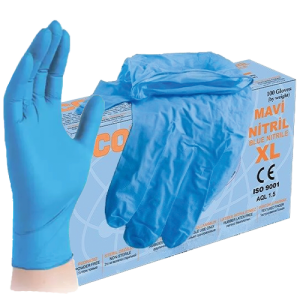 ECO Mavi Pudrasız Nitril Muayene Eldiveni (XL) 100'lü Paket