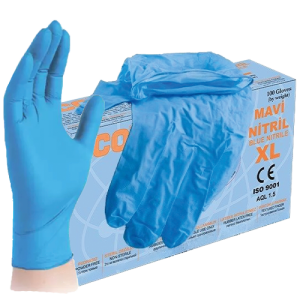 ECO Mavi Pudrasız Nitril Muayene Eldiveni (XL) 100'lü Paket