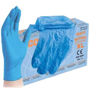 ECO Mavi Pudrasız Nitril Muayene Eldiveni (XL) 100'lü Paket