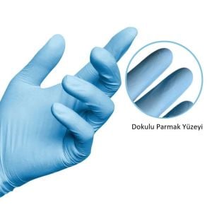 ECO Mavi Pudrasız Nitril Muayene Eldiveni (XL) 100'lü Paket