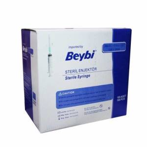 Beybi  5 cc Steril 3P Yeşil Uç Enjektör 100 Adet