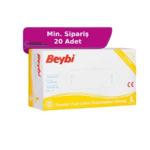 Beybi Pudrasız Lateks Muayene Eldiveni (Large) - 100'lü
